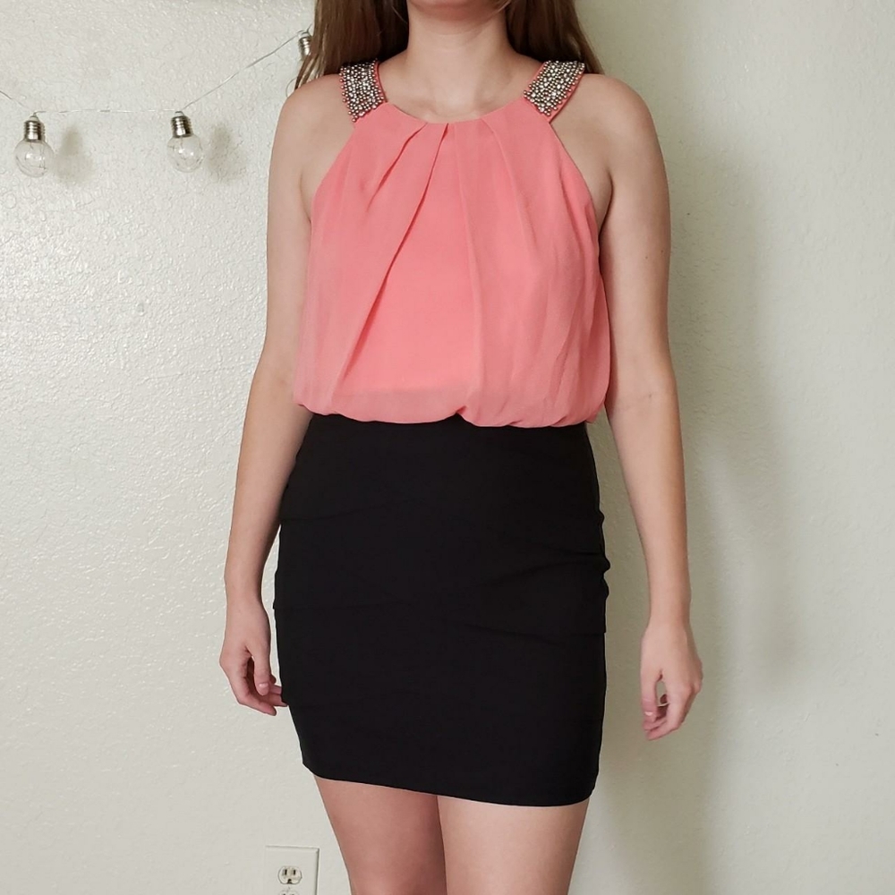 Scalloped Bandage Dress Halter With Statement Neckline